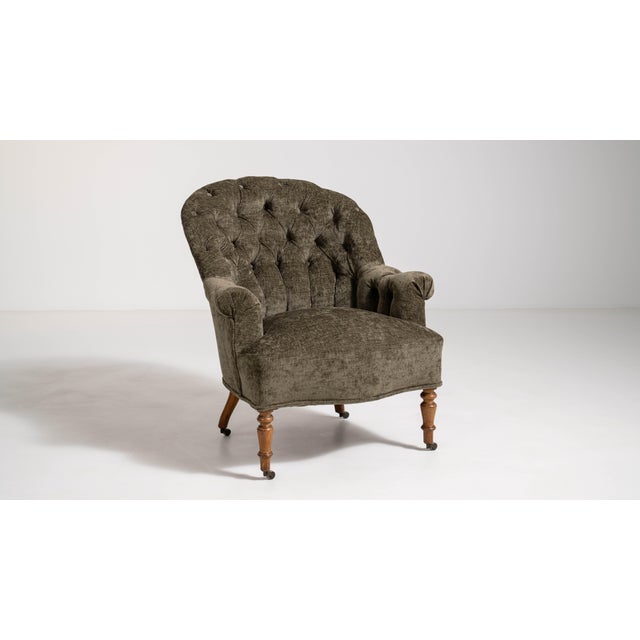 Napoleon III Upholstered Armchair, Second Empire Style, France, Circa 1880 For Sale - Image 4 of 14