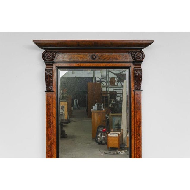 Glass Antique Wall Mirror in Walnut, 1800s For Sale - Image 7 of 14