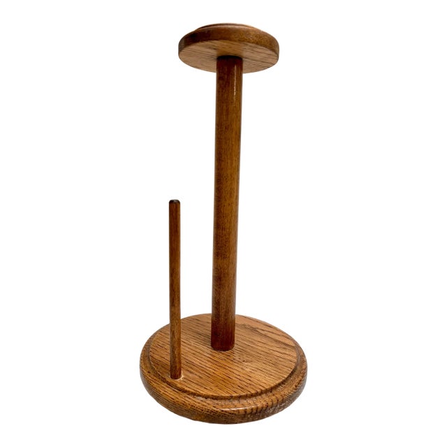 Midcentury Americana Wood Paper Towel Holder For Sale