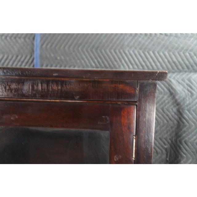 Wood Antique Novelty Wood Works Co. Mission Style Mahogany Bookcase Display Cabinet For Sale - Image 7 of 14