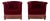 Danish Lounge Chairs in Burgundy Velvet and Beech, 1950s, Set of 2 For Sale
