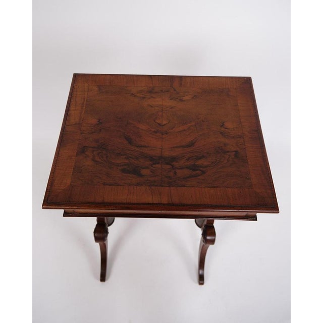 Wood Side Table with Drawer in Hand Polished Mahogany and Turned Legs , 1880s For Sale - Image 7 of 11