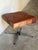 Square Brown Leather Ottoman With Chrome Base Vintage Mid-Century Modern 1970s For Sale - Image 4 of 10