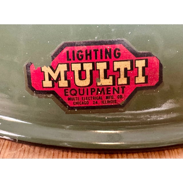 Industrial Green Enamel Factory Pendant Lamp from Multi Electrical Co., 1960s For Sale - Image 11 of 18
