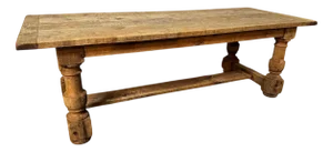 Larger Bleached Oak Farmhouse Dining Table, 1920