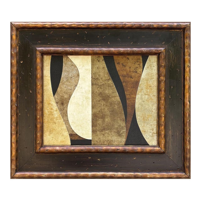 Contemporary Paper Collage in Vintage Frame For Sale