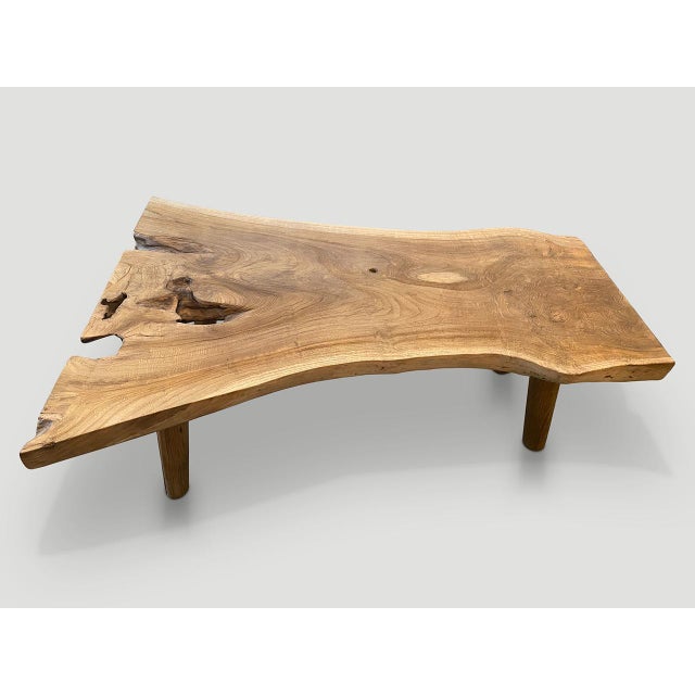 Andrianna Shamaris Live Edge Teak Wood Coffee Table For Sale - Image 17 of 18