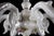 Electrified porcelain chandelier, six arms. Fully functional - copper wiring. Bulbs with e14 base (classic candle bulbs -...