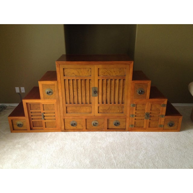 20th Century Korean Stair Step Cabinet | Chairish