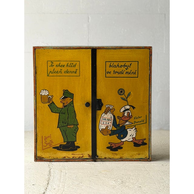 Mid-Century Hand-Painted Cabinet, Former Czechoslovakia, 1970s For Sale - Image 15 of 18