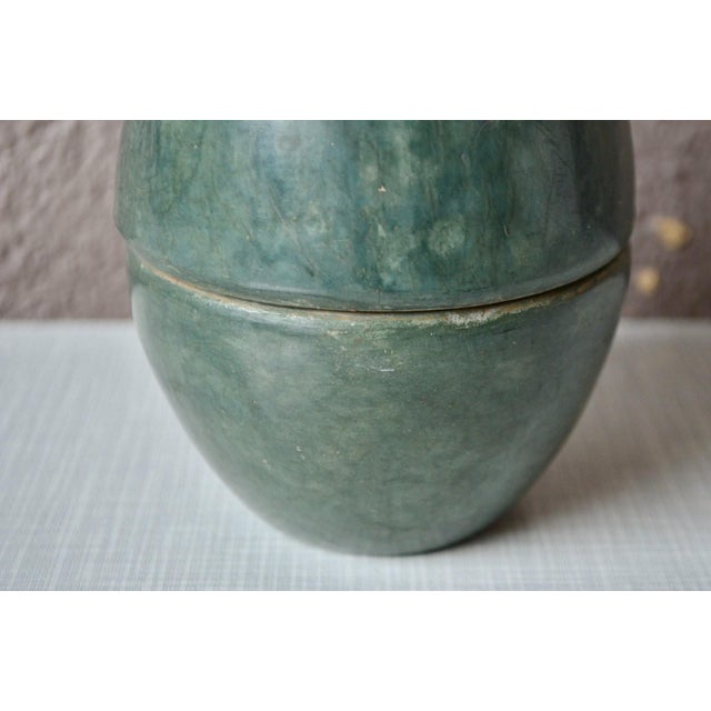 Ceramic Brutalist Ceramic Egg-Shaped Covered Pot in Glazed Terracotta, 1970s For Sale - Image 7 of 9