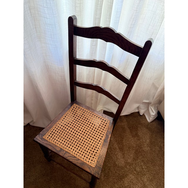 Jacobean Antique Jacobean-Style Barley Twist Side Chair With Cane Seat For Sale - Image 3 of 5