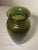 Italian Vintage Veart Venezia Venetian Italian Art Hand Blown Caned Green Glass Vase For Sale - Image 3 of 12