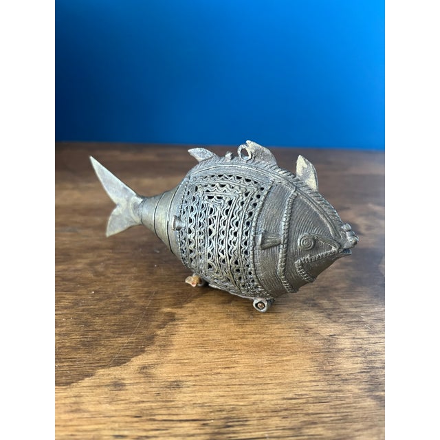 Antique Fish Dhokra Tobacco Box For Sale In New York - Image 6 of 13