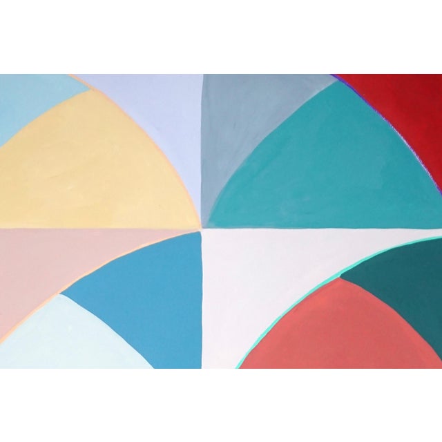 Raspberry Pink 2026, Color Field Painting Diptych, Deco Flora Matrix, Original Painting on Paper in Pastel Tones, Geometric Tiles Shapes by Natalia Roman For Sale - Image 8 of 10