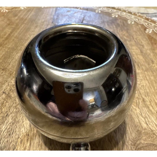 Starlite Candle Sphere Vintage MCM Chrome Brass Sputnik With Brochure Very Rare For Sale - Image 4 of 11