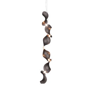Dune 6 Vertical Line Pendant Light with Shades in Dark Bronze Metallic Tone by Daniel Becker for Moss Objects For Sale