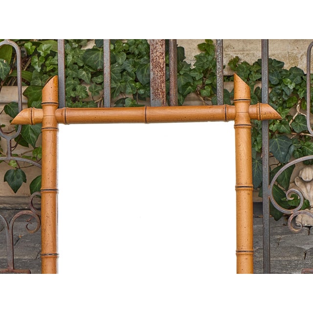 French Faux Bamboo Wall Mirror with Projecting Corners, circa 1900 For Sale In Atlanta - Image 6 of 12