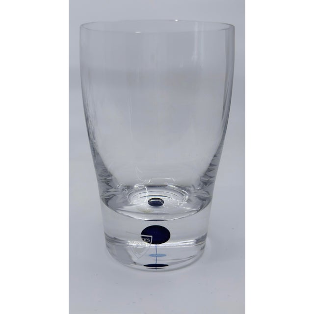 2020s Intermezzo Blue Dot Orrefors Sweden Crystal Cocktail Glasses - Set of 8 Signed New With Original Stickers For Sale - Image 5 of 7