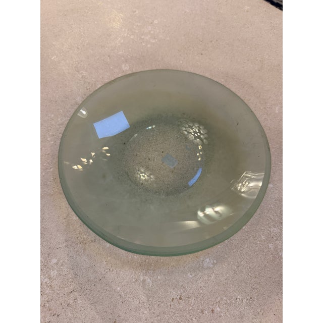 Glass Italian Frosted Murano Glass Centerpiece Bowl, 1970s For Sale - Image 7 of 7