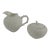 White Faux Coral China Creamer and Sugar - Set of 2 For Sale