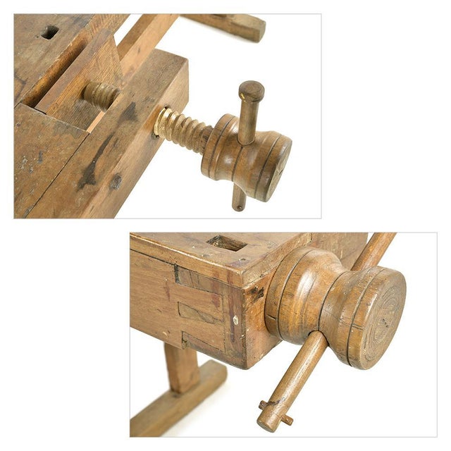 Antique Workbench in Solid Oak For Sale - Image 4 of 8