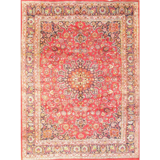 Persian Pasargad NY Original Persian Mashad Hand-Knotted Rug - 9'3" x 12'8" For Sale - Image 3 of 3