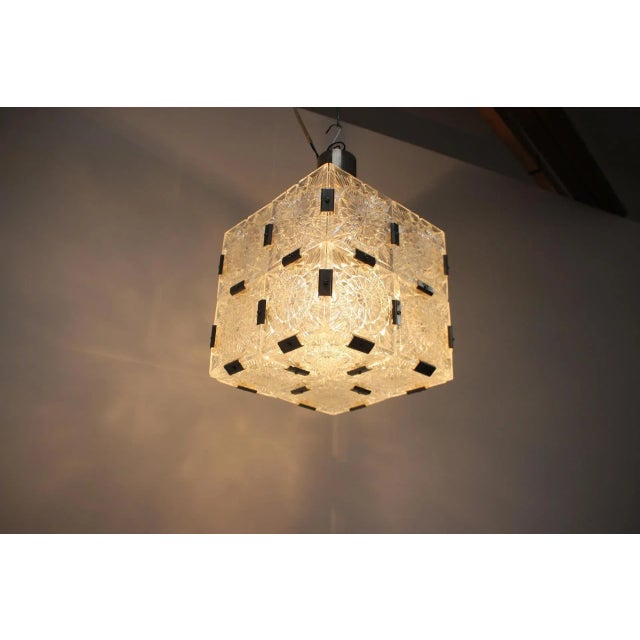 Glass Mid-Century Pendant from Kamenický Šenov, 1970s For Sale - Image 7 of 10