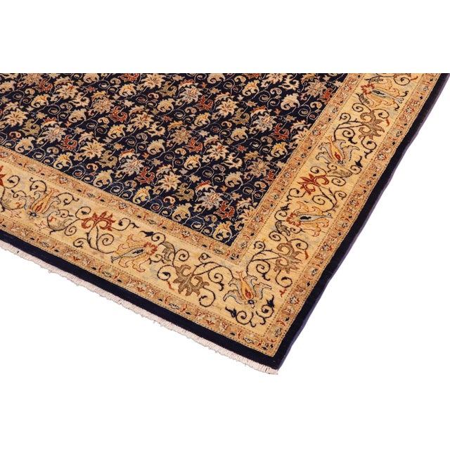 Classic Ziegler Blue Beige Hand-Knotted Wool Rug - 8'0'' X 9'9'' For Sale - Image 4 of 8