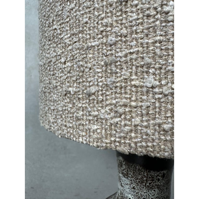 Textile Vintage Fat Lava Ceramic Table Lamp, 1970s For Sale - Image 7 of 12