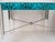 Metal 1970's Turquoise Leather Snakeskin and Lucite Game Table For Sale - Image 7 of 11