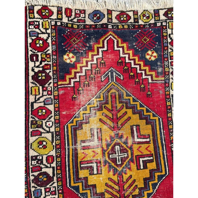 Vintage Turkish Yastik Rug, 1930s For Sale - Image 4 of 18