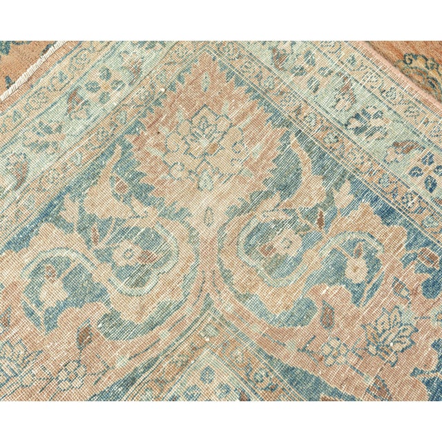 Blue Authentic Persian Tabriz Handmade Wool Rug For Sale - Image 8 of 8