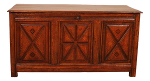 Antique Oak Chest with Inlays