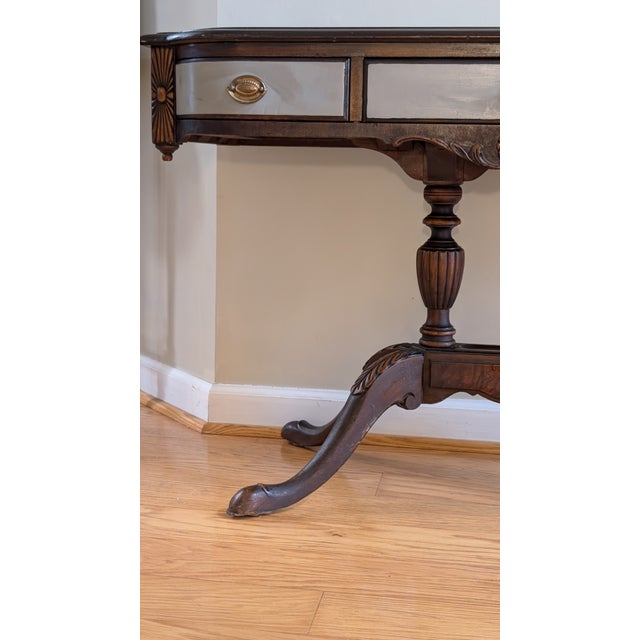 Vintage Mahogany Splay Legged Sofa Table For Sale - Image 4 of 10