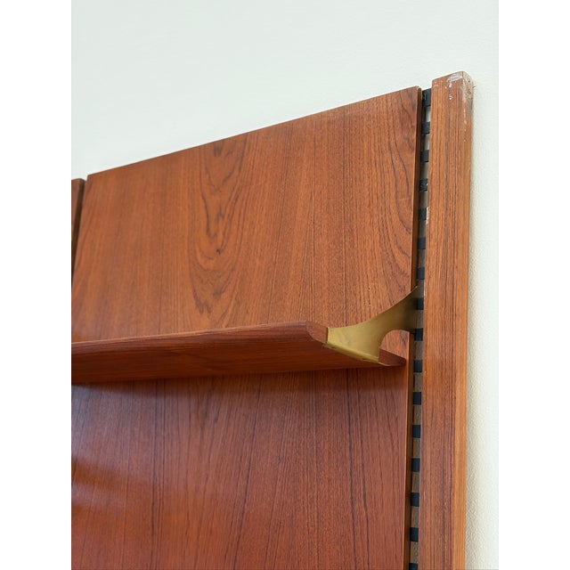 Brown Vintage Modular Wall Bookcase in Teak, 1970s For Sale - Image 8 of 14