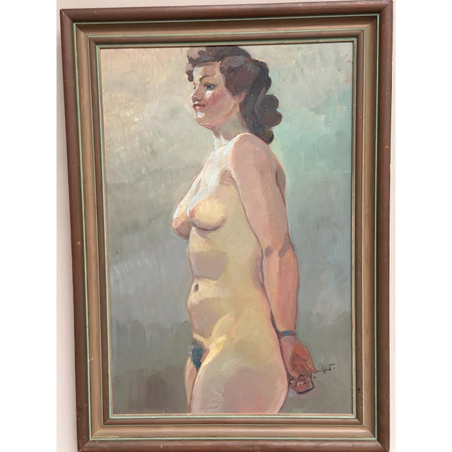 Gustaf Gunnar Johansson, Nude Study., 1945, Oil on Panel, Framed For Sale - Image 9 of 11