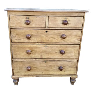 19th Century English Pine Chest of Drawers For Sale