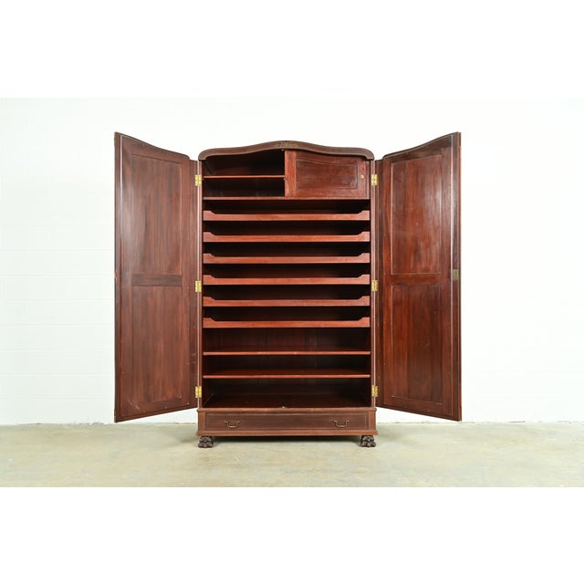 R. J. Horner & Co. R. J. Horner Victorian Mahogany Mirror Front Armoire Dresser or Linen Press, Circa 1890s For Sale - Image 4 of 11