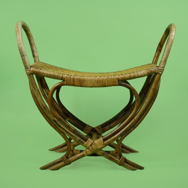 Organic Wing Bamboo Bench This sculptural bamboo bench features an organic wingback design, bringing natural elegance and...