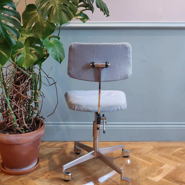 Mid 20th Century Desk Chair Manufactured by Labofa (identifying marks on the castors and back of the backrest Made in...