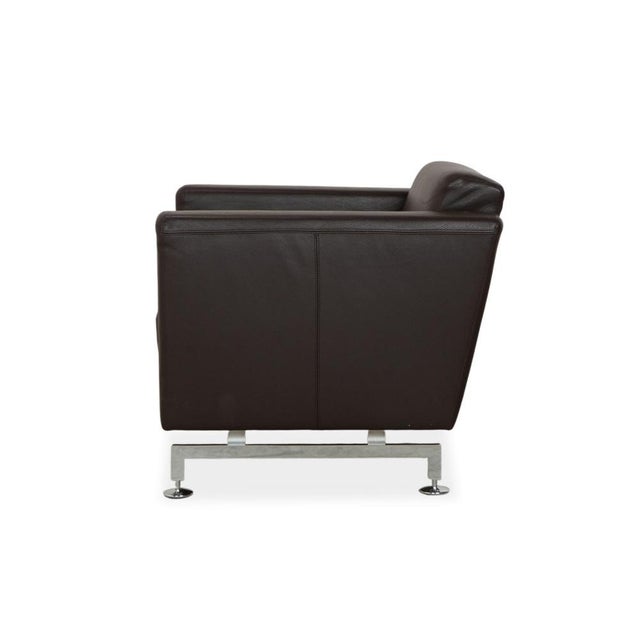 Serge Armchair in Brown Leather from Brühl For Sale - Image 12 of 13