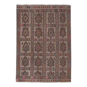 1970s Handwoven Turkish Anatolian Kilim Rug 5'3'' X 7'5''