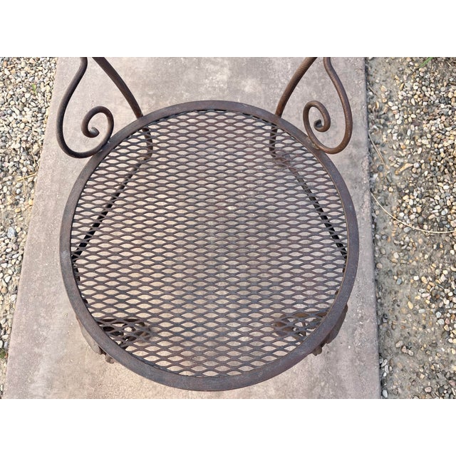 Vintage Woodard Chantilly Rose Wrought Iron Parlor Dining Chair For Sale In Palm Springs - Image 6 of 8