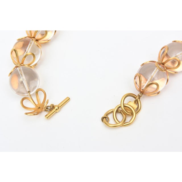 1980s Vintage Anne Klein Lucite and Gold Filled Loop Ball Necklace, 1980's For Sale - Image 5 of 9