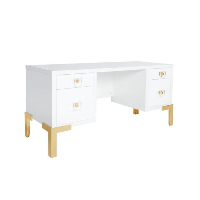 New special order item. Not vintage. The Cosby Desk by Worlds Away is an alluring home office solution that gracefully...