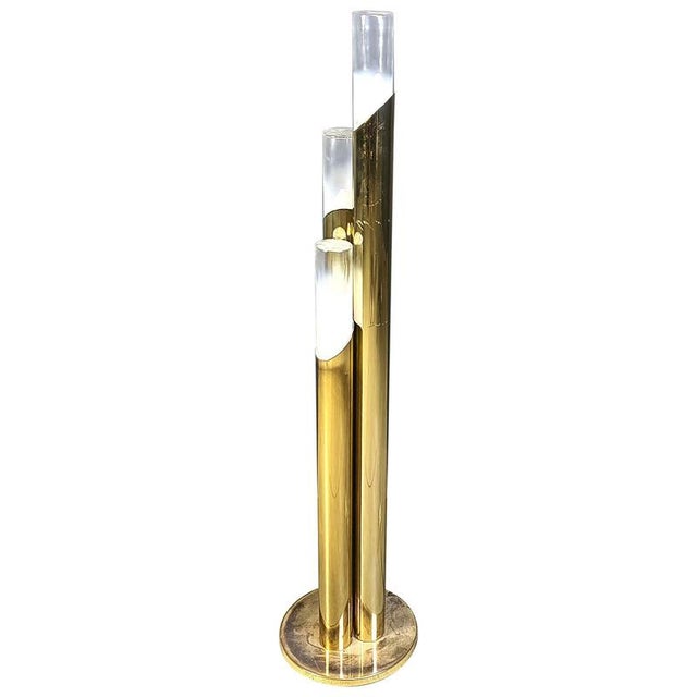 Vintage Brass and Murano Glass Floor Lamp, Italy, 1970s For Sale - Image 13 of 13