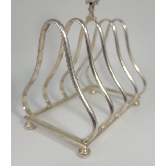 1900 - 1909 Edwardian English Sheffield Silver Toast Rack, 1900 For Sale - Image 5 of 14
