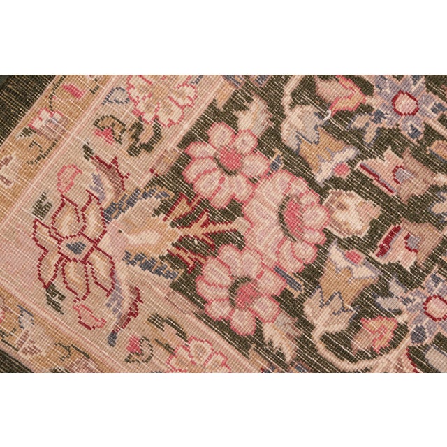 Textile Floral 1990's Pak-Persian Green/Gold Wool Rug - 8'1'' X 10'3'' For Sale - Image 7 of 9