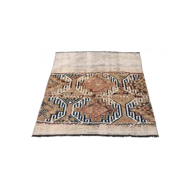 Mid-Century Modern Small Vintage Turkish Kilim Rug - 2`11″ X 4`2″ For Sale - Image 3 of 6
